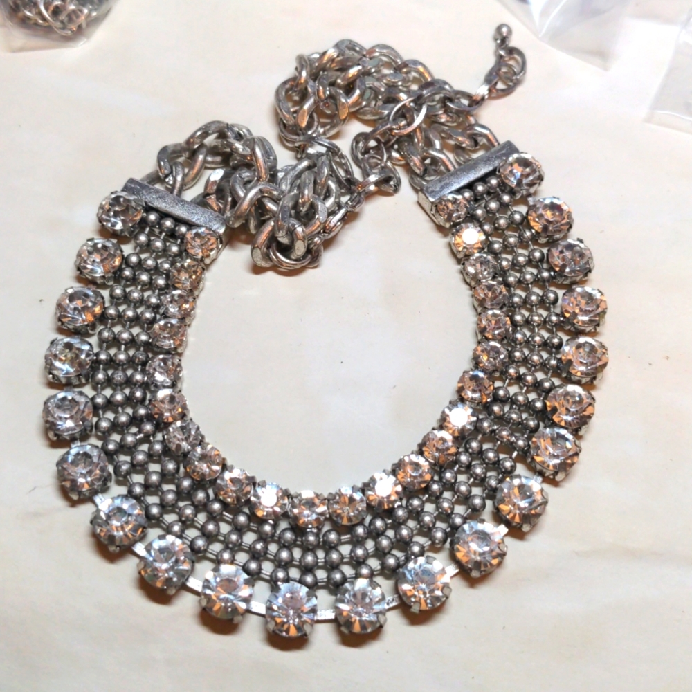 Rachel Zoe silver & crystal  Zoey necklace